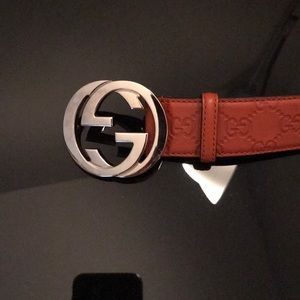 Gucci Orange Guccissima Leather Belt